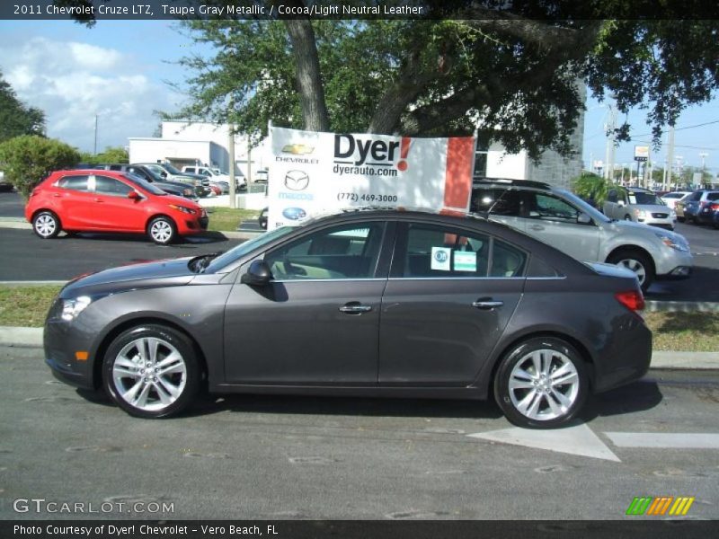 Taupe Gray Metallic / Cocoa/Light Neutral Leather 2011 Chevrolet Cruze LTZ