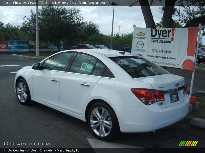 Summit White / Cocoa/Light Neutral Leather 2011 Chevrolet Cruze LTZ