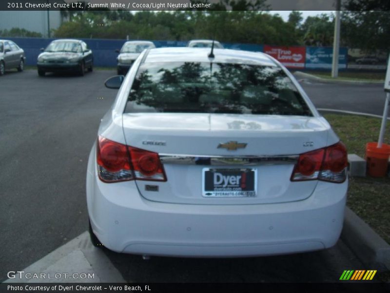 Summit White / Cocoa/Light Neutral Leather 2011 Chevrolet Cruze LTZ