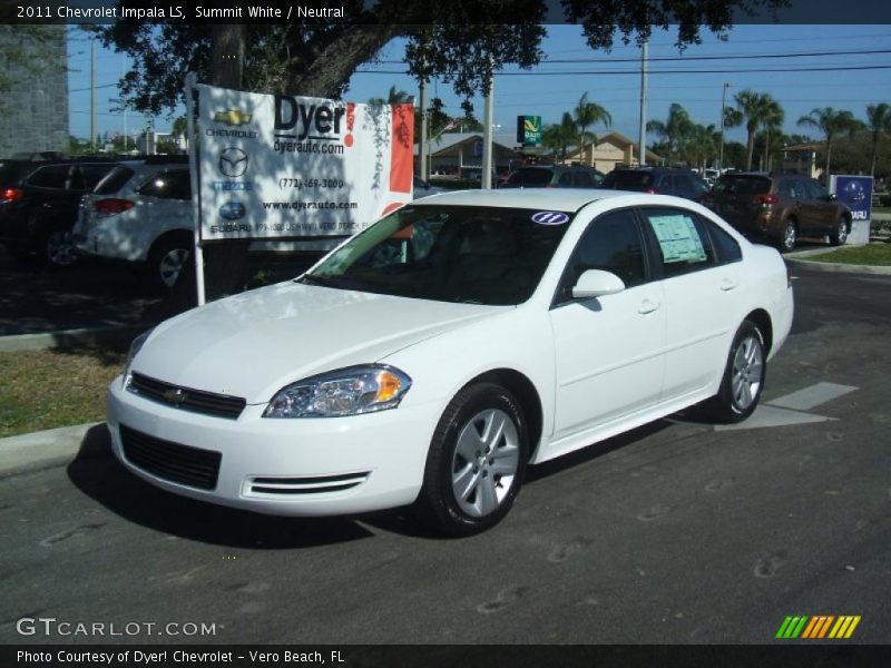 Summit White / Neutral 2011 Chevrolet Impala LS