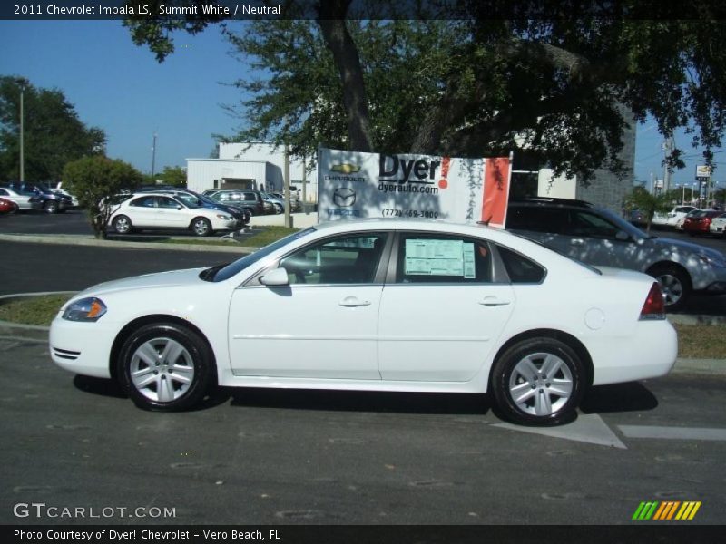 Summit White / Neutral 2011 Chevrolet Impala LS