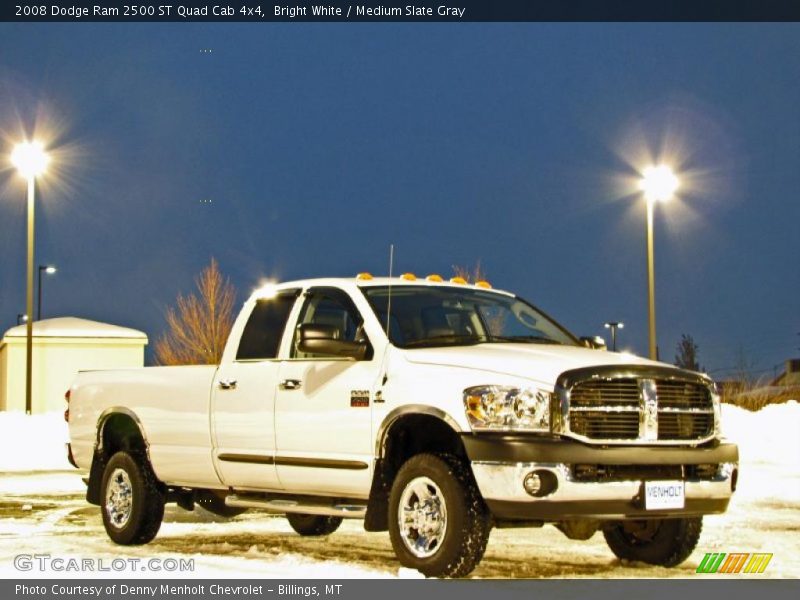 Bright White / Medium Slate Gray 2008 Dodge Ram 2500 ST Quad Cab 4x4