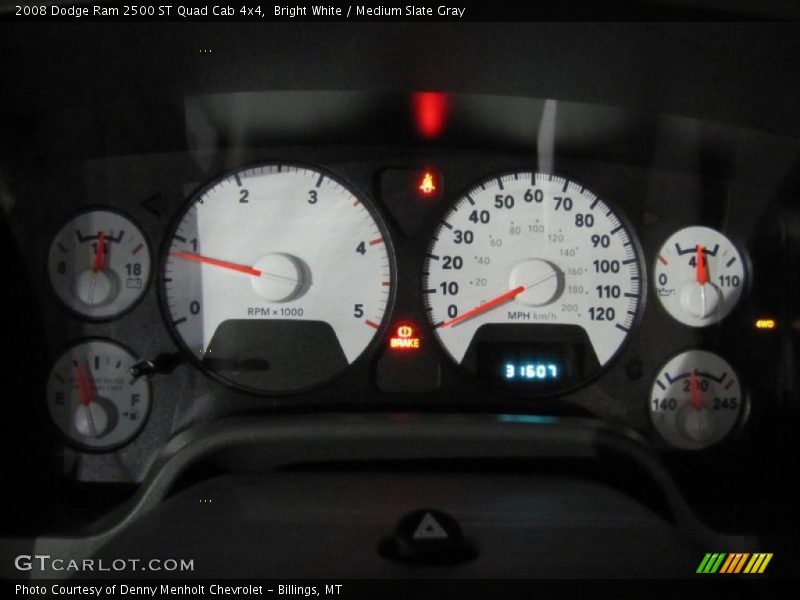 Bright White / Medium Slate Gray 2008 Dodge Ram 2500 ST Quad Cab 4x4