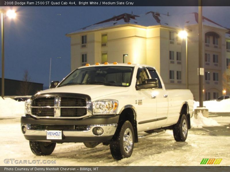 Bright White / Medium Slate Gray 2008 Dodge Ram 2500 ST Quad Cab 4x4