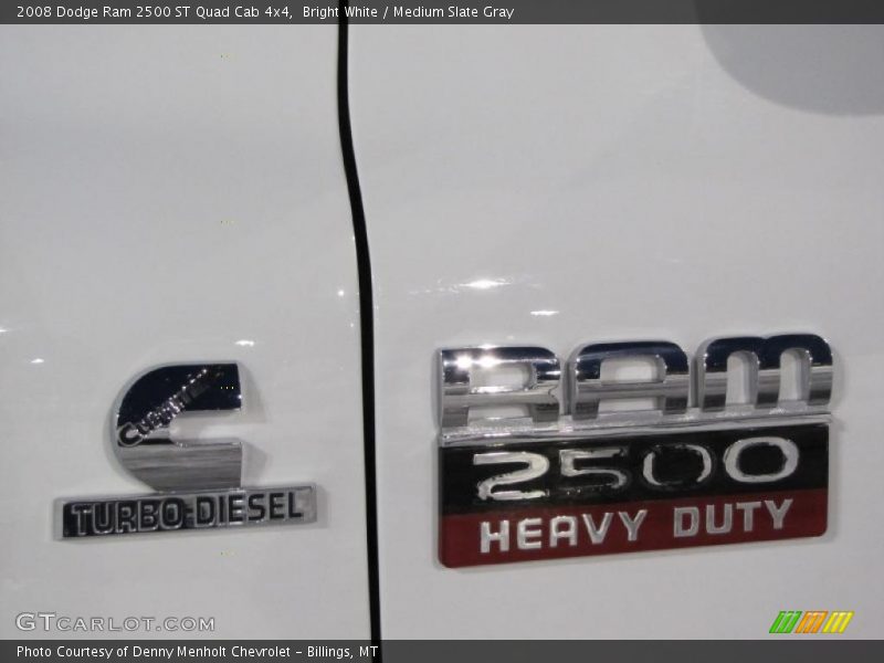 Bright White / Medium Slate Gray 2008 Dodge Ram 2500 ST Quad Cab 4x4