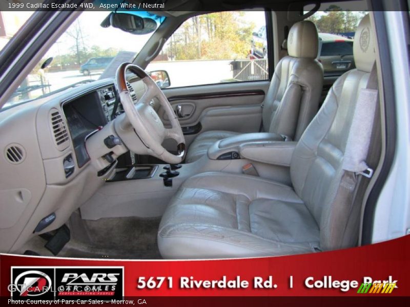 Aspen White / Neutral 1999 Cadillac Escalade 4WD