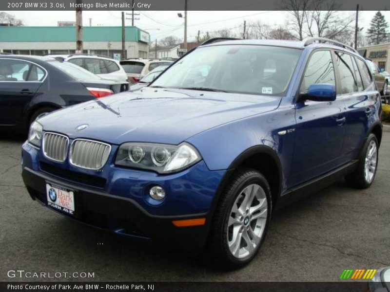 Montego Blue Metallic / Grey 2007 BMW X3 3.0si