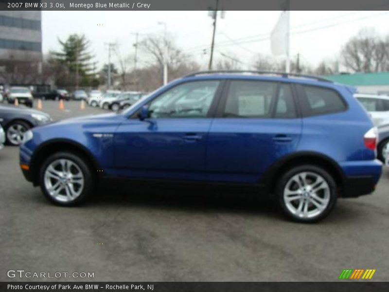 Montego Blue Metallic / Grey 2007 BMW X3 3.0si