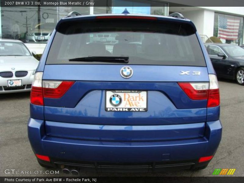 Montego Blue Metallic / Grey 2007 BMW X3 3.0si
