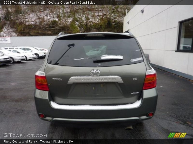 Cypress Green Pearl / Sand Beige 2008 Toyota Highlander 4WD