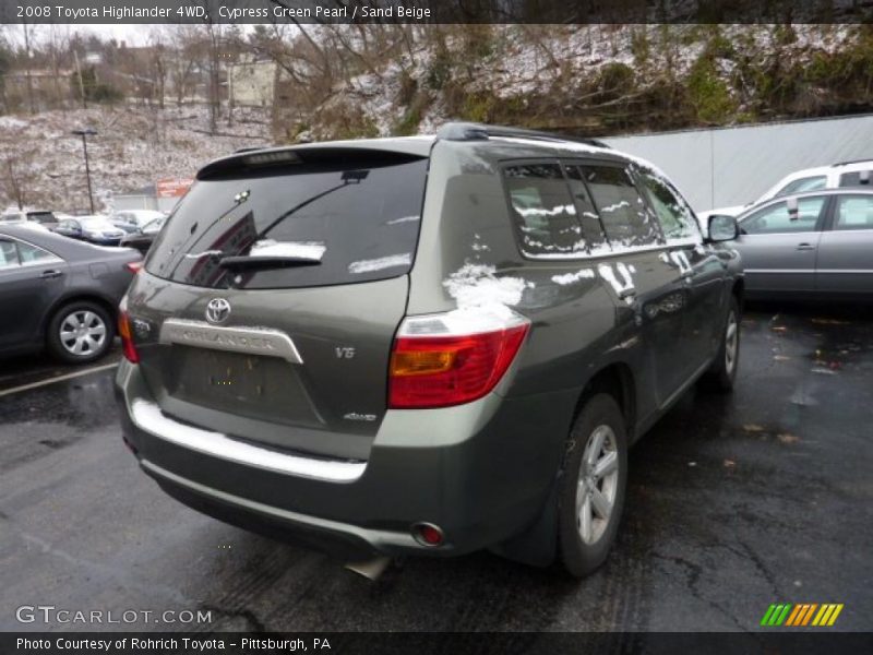 Cypress Green Pearl / Sand Beige 2008 Toyota Highlander 4WD