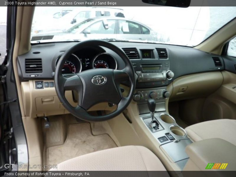 Cypress Green Pearl / Sand Beige 2008 Toyota Highlander 4WD