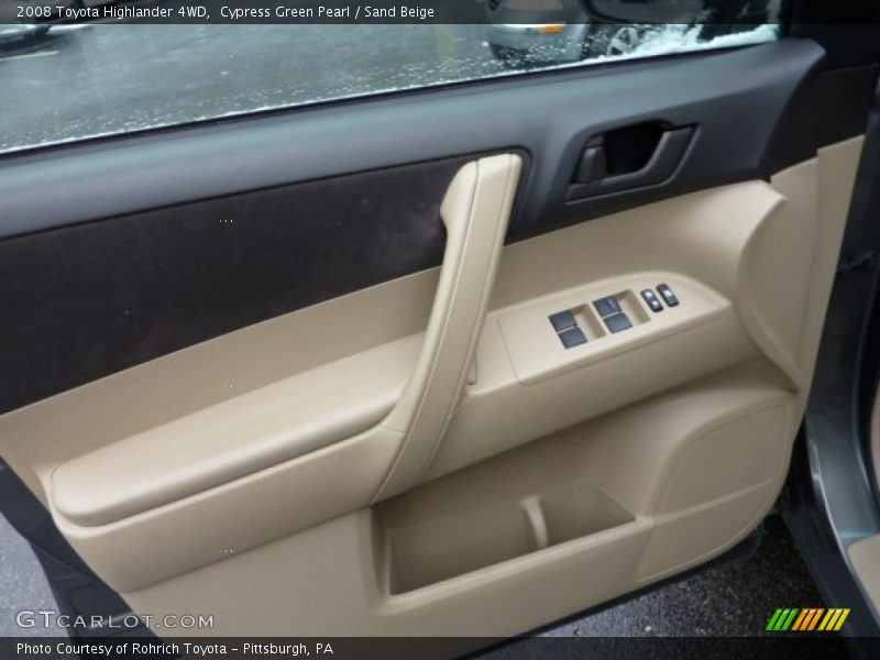 Cypress Green Pearl / Sand Beige 2008 Toyota Highlander 4WD