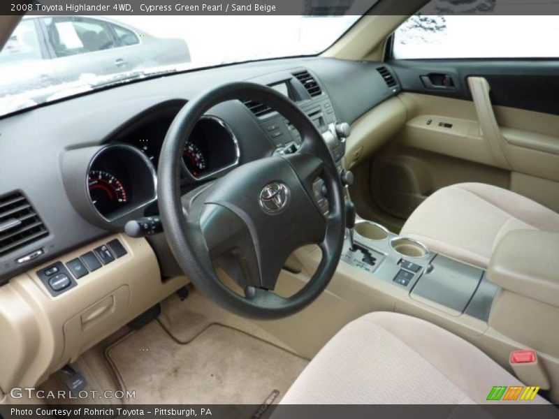 Cypress Green Pearl / Sand Beige 2008 Toyota Highlander 4WD