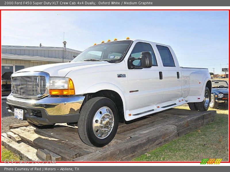 Oxford White / Medium Graphite 2000 Ford F450 Super Duty XLT Crew Cab 4x4 Dually