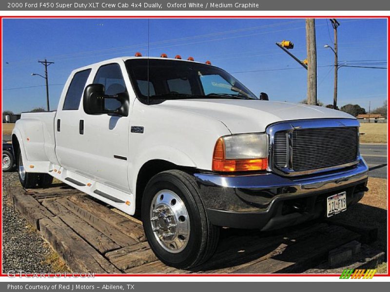 Oxford White / Medium Graphite 2000 Ford F450 Super Duty XLT Crew Cab 4x4 Dually