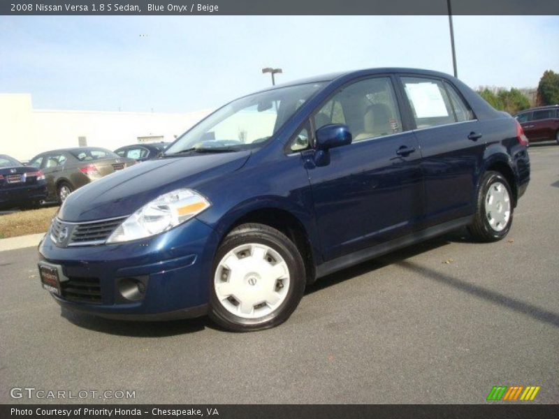 Blue Onyx / Beige 2008 Nissan Versa 1.8 S Sedan