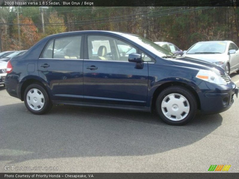 Blue Onyx / Beige 2008 Nissan Versa 1.8 S Sedan