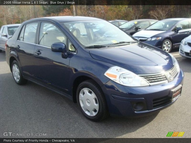 Blue Onyx / Beige 2008 Nissan Versa 1.8 S Sedan