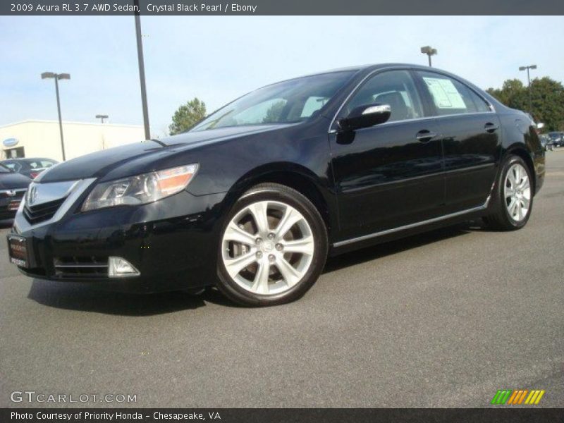 Crystal Black Pearl / Ebony 2009 Acura RL 3.7 AWD Sedan