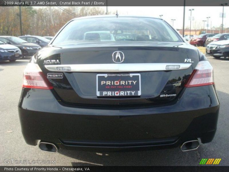 Crystal Black Pearl / Ebony 2009 Acura RL 3.7 AWD Sedan