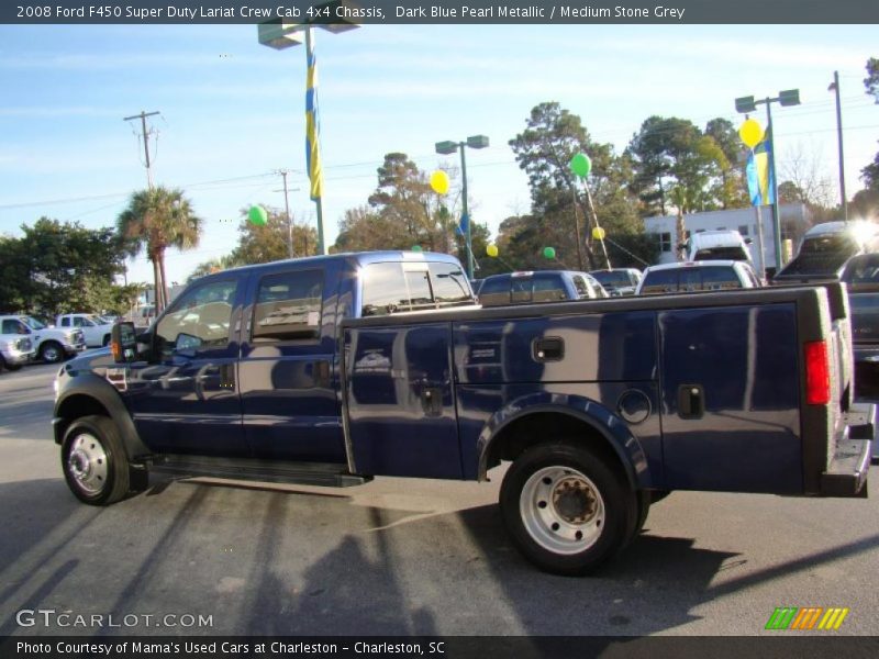 Dark Blue Pearl Metallic / Medium Stone Grey 2008 Ford F450 Super Duty Lariat Crew Cab 4x4 Chassis