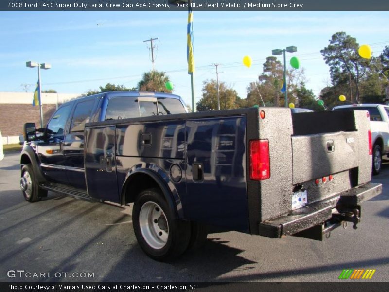 Dark Blue Pearl Metallic / Medium Stone Grey 2008 Ford F450 Super Duty Lariat Crew Cab 4x4 Chassis