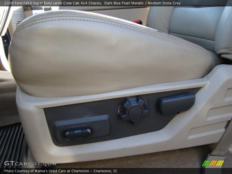 Dark Blue Pearl Metallic / Medium Stone Grey 2008 Ford F450 Super Duty Lariat Crew Cab 4x4 Chassis