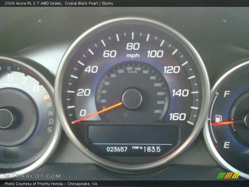 Crystal Black Pearl / Ebony 2009 Acura RL 3.7 AWD Sedan