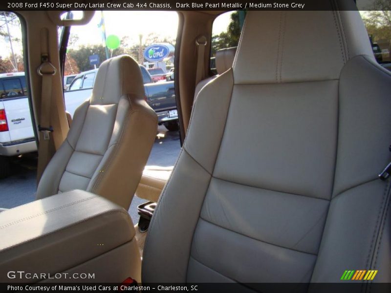Dark Blue Pearl Metallic / Medium Stone Grey 2008 Ford F450 Super Duty Lariat Crew Cab 4x4 Chassis
