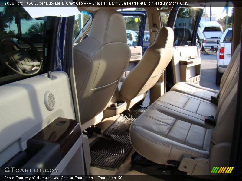 Dark Blue Pearl Metallic / Medium Stone Grey 2008 Ford F450 Super Duty Lariat Crew Cab 4x4 Chassis