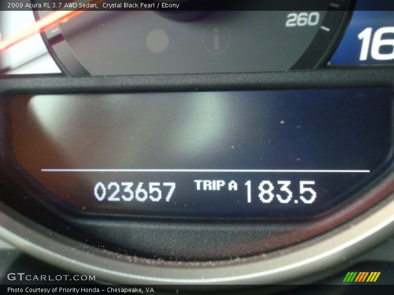 Crystal Black Pearl / Ebony 2009 Acura RL 3.7 AWD Sedan