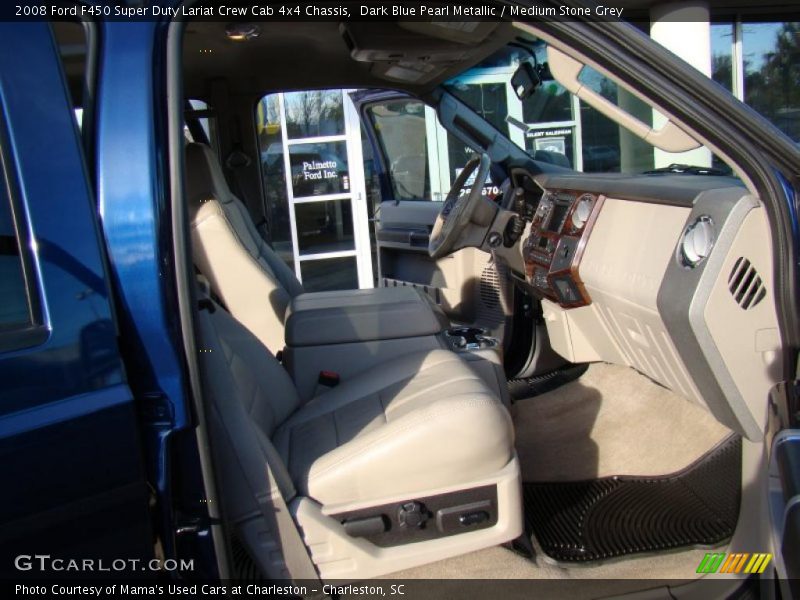 Dark Blue Pearl Metallic / Medium Stone Grey 2008 Ford F450 Super Duty Lariat Crew Cab 4x4 Chassis
