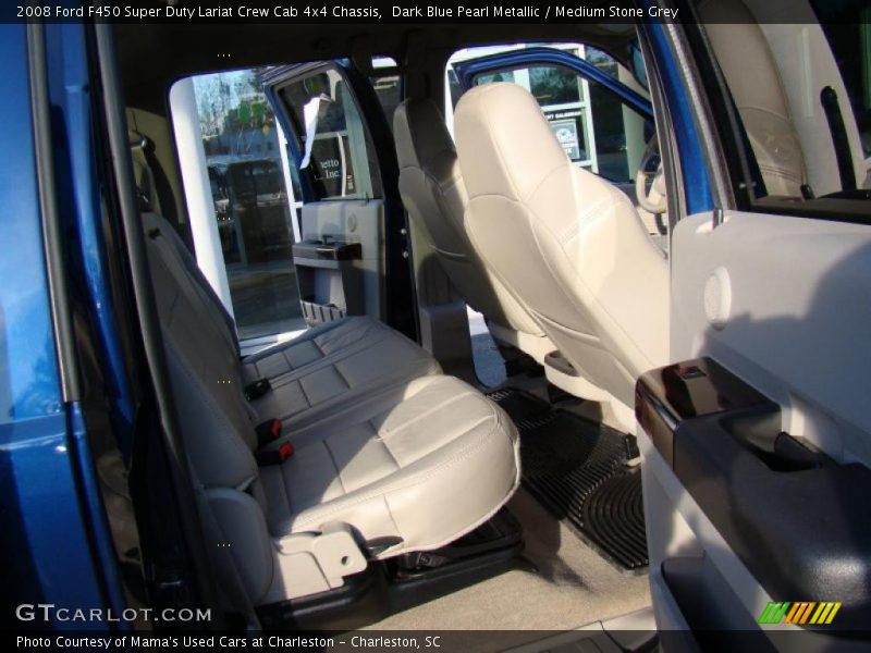 Dark Blue Pearl Metallic / Medium Stone Grey 2008 Ford F450 Super Duty Lariat Crew Cab 4x4 Chassis