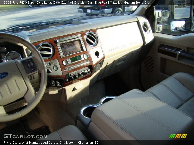 Dark Blue Pearl Metallic / Medium Stone Grey 2008 Ford F450 Super Duty Lariat Crew Cab 4x4 Chassis