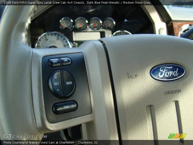Dark Blue Pearl Metallic / Medium Stone Grey 2008 Ford F450 Super Duty Lariat Crew Cab 4x4 Chassis