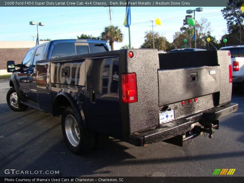 Dark Blue Pearl Metallic / Medium Stone Grey 2008 Ford F450 Super Duty Lariat Crew Cab 4x4 Chassis