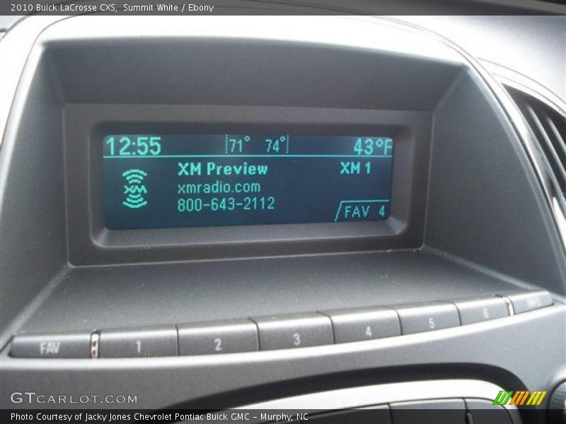 Summit White / Ebony 2010 Buick LaCrosse CXS