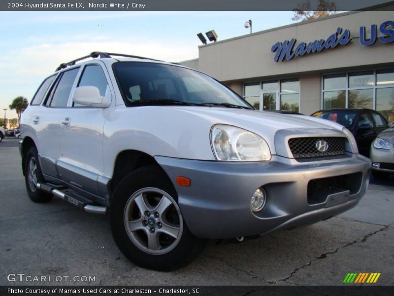 Nordic White / Gray 2004 Hyundai Santa Fe LX