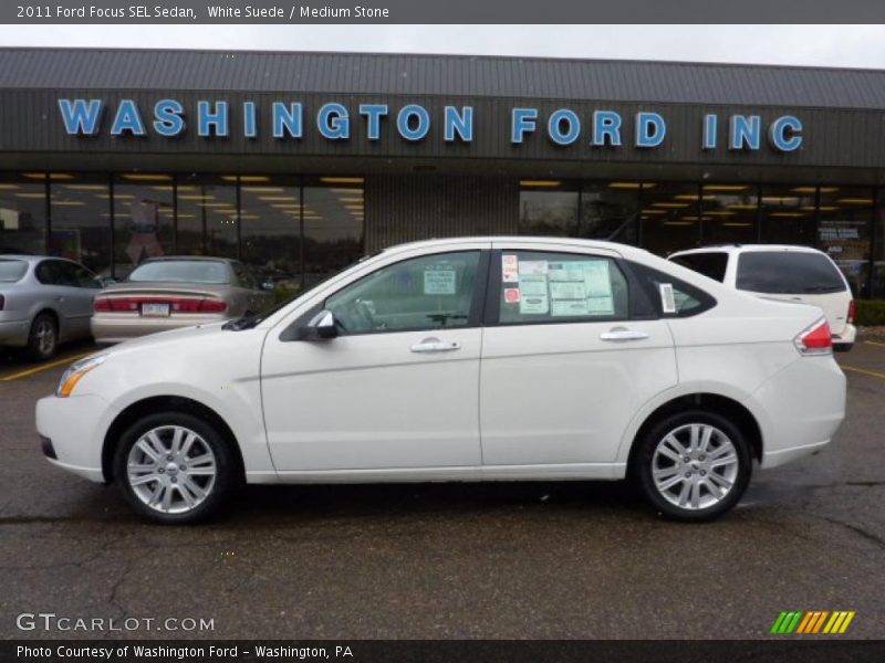 White Suede / Medium Stone 2011 Ford Focus SEL Sedan