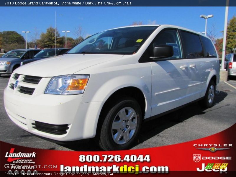 Stone White / Dark Slate Gray/Light Shale 2010 Dodge Grand Caravan SE