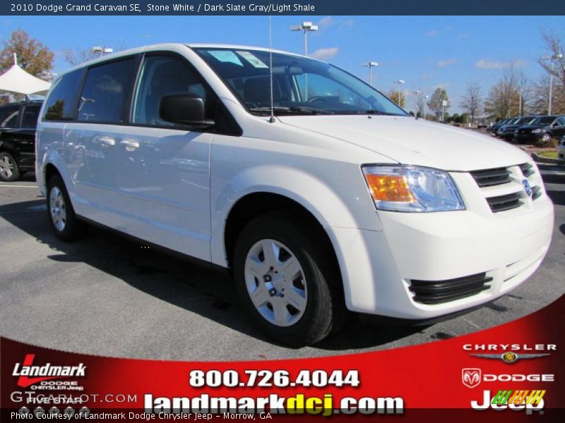 Stone White / Dark Slate Gray/Light Shale 2010 Dodge Grand Caravan SE
