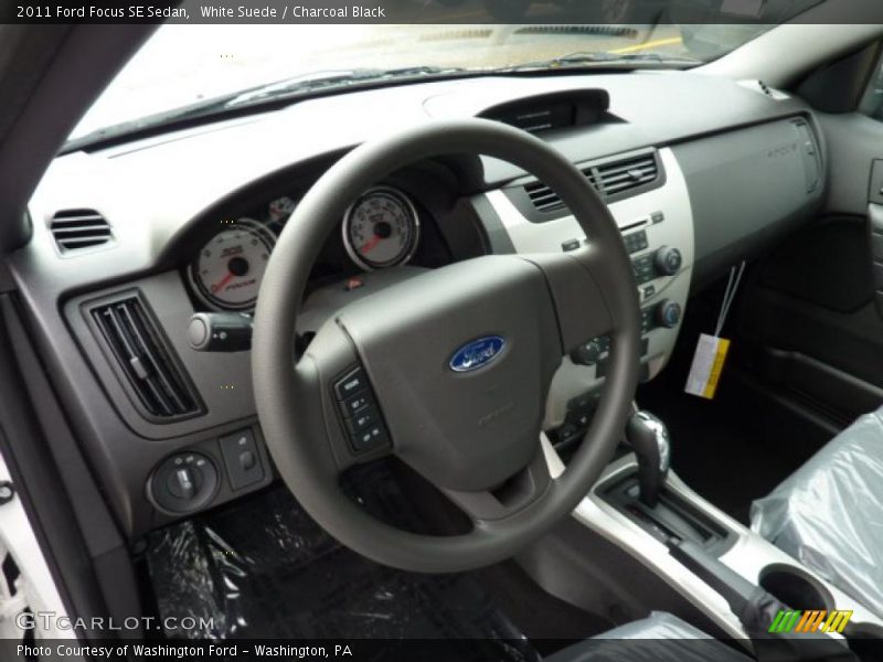 White Suede / Charcoal Black 2011 Ford Focus SE Sedan