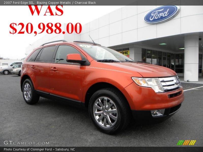 Blazing Copper Metallic / Charcoal Black 2007 Ford Edge SEL