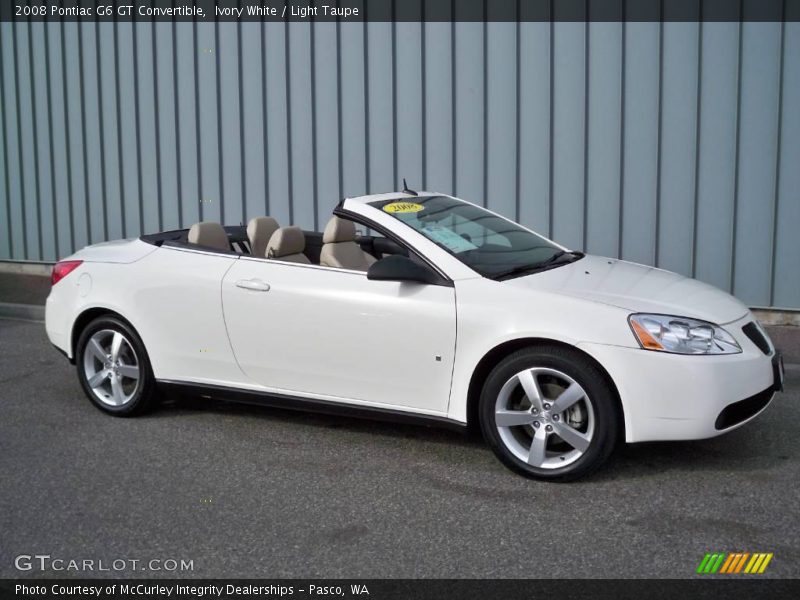 Ivory White / Light Taupe 2008 Pontiac G6 GT Convertible