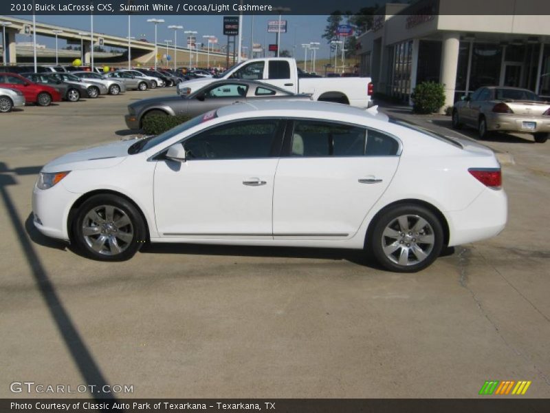 Summit White / Cocoa/Light Cashmere 2010 Buick LaCrosse CXS