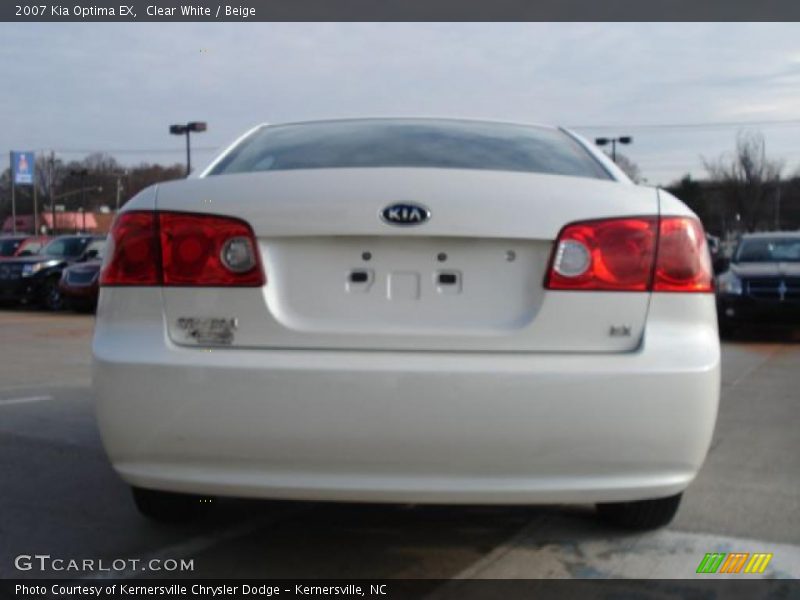 Clear White / Beige 2007 Kia Optima EX
