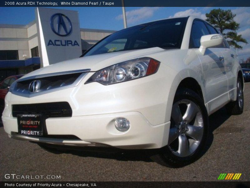 White Diamond Pearl / Taupe 2008 Acura RDX Technology