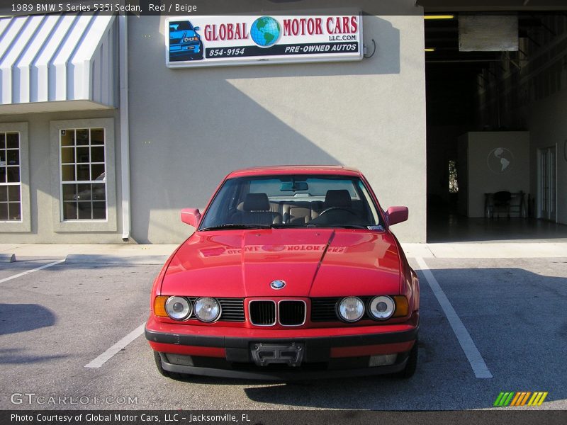 Red / Beige 1989 BMW 5 Series 535i Sedan