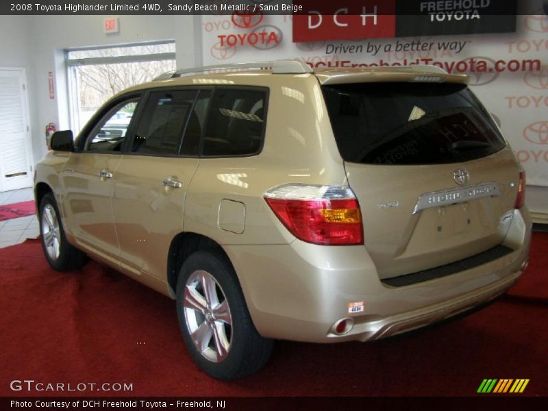 Sandy Beach Metallic / Sand Beige 2008 Toyota Highlander Limited 4WD